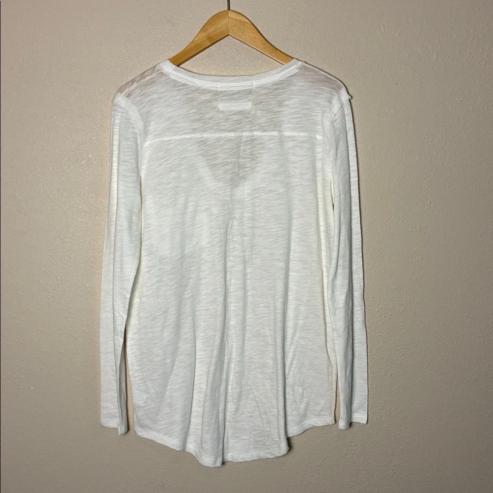 FREE PEOPLE WE THE FREE Small White Betty Long Sleeve‎ Lightweight Pocket Tunic